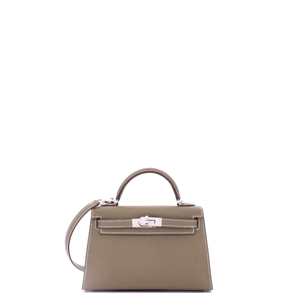Pre-Owned Kelly Mini II 20 Etoupe Epsom, Palladium Hardware