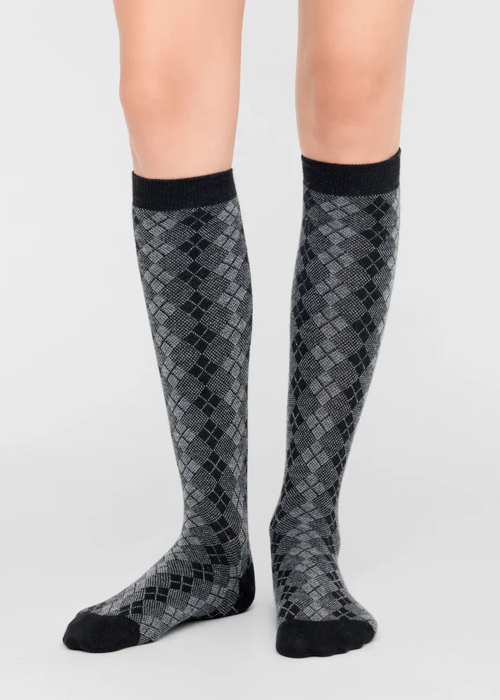 Diamonds Long Cashmere Blend Socks