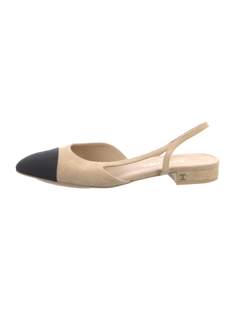 Pre-Owned 2024-2025 Interlocking CC Logo Slingback Flats