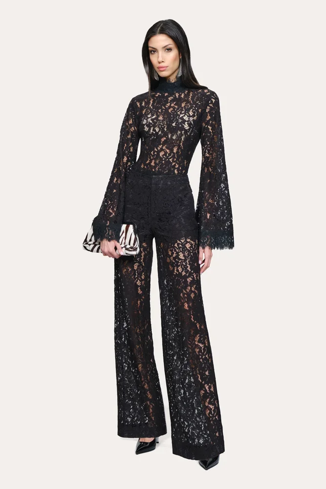 Puckered Lace Scarf Top