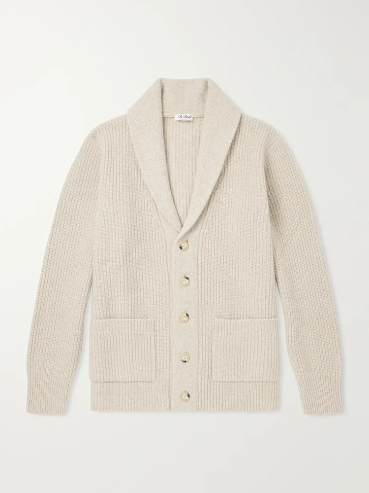 Ribbed Merino Wool and Cashmere-Blend Cardigan