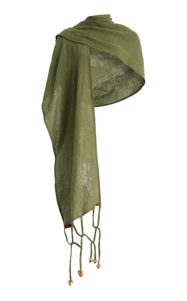 Exclusive La Isla Sahara Beaded Cotton Hooded Scarf