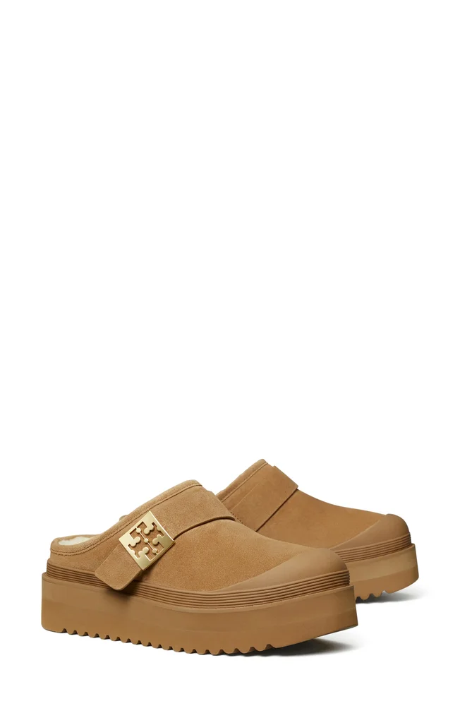 Genuine Shearling Platform Mule