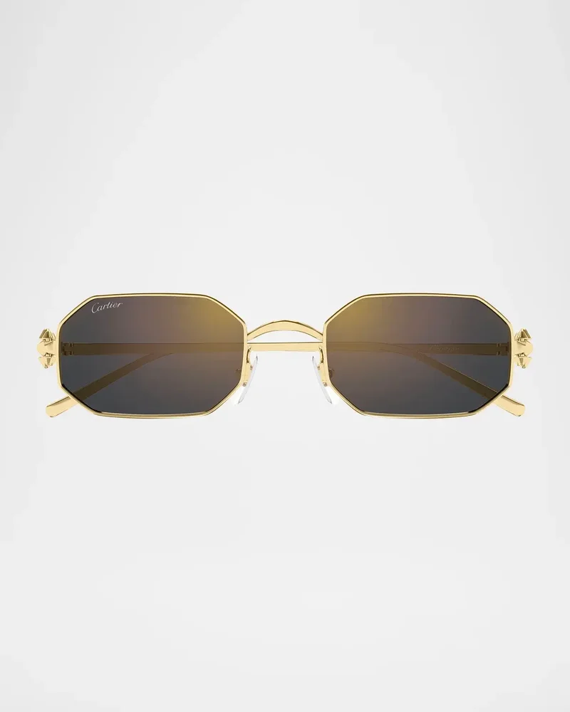 Clash de Cartier 53MM Platinum-Plated Geometric Sunglasses