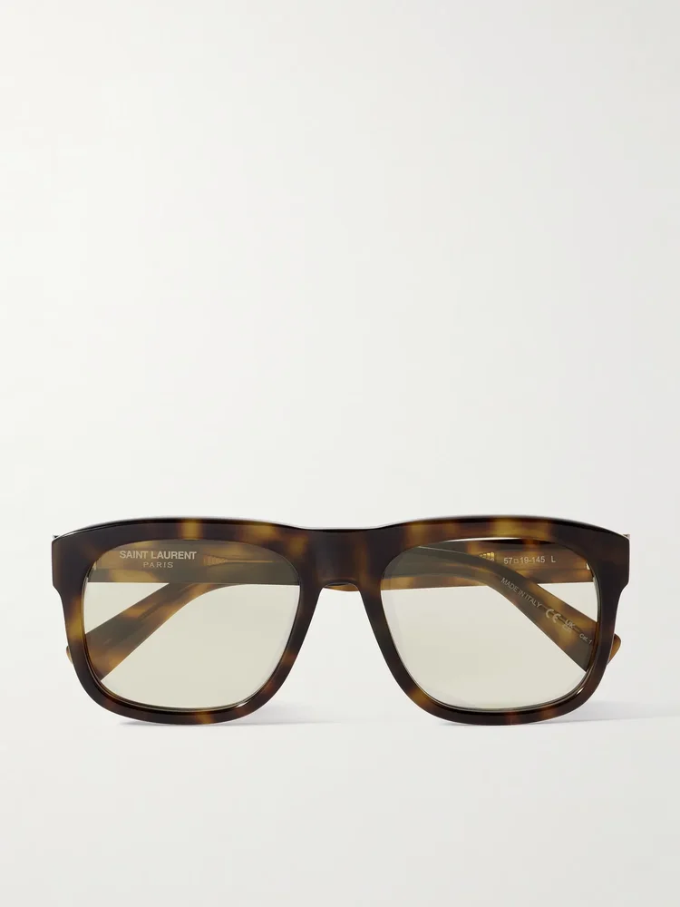 Square-frame tortoiseshell acetate sunglasses