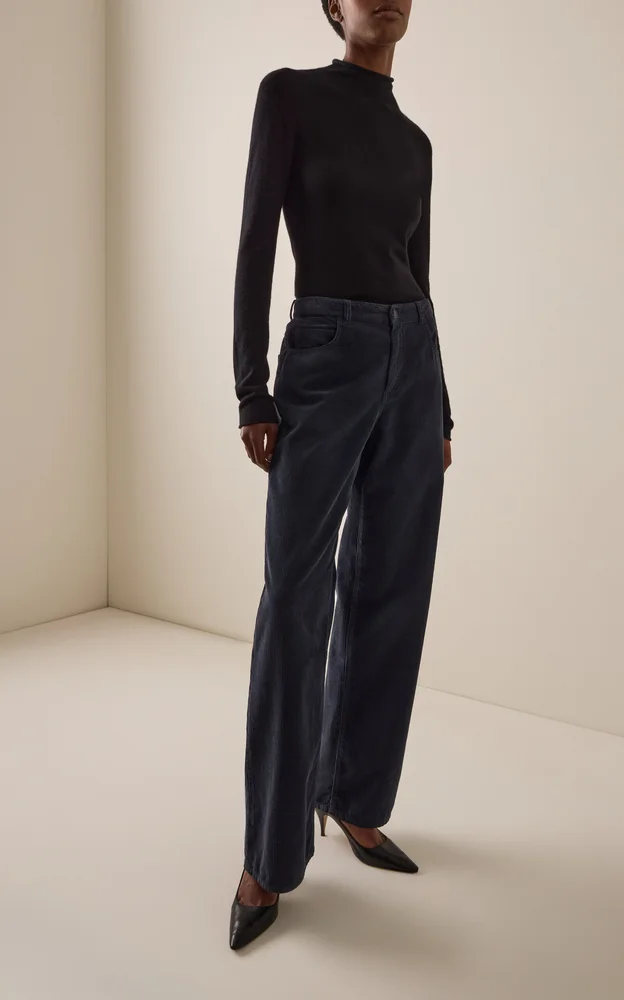 Eglitta Cotton Corduroy Wide-Leg Pants