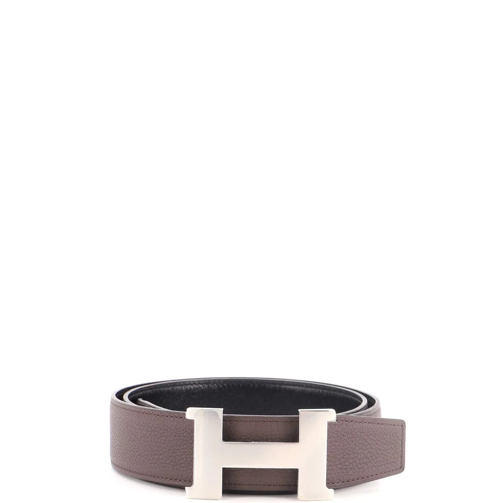 Pre-Owned Constance Reversible Belt Leather Wide, Brown