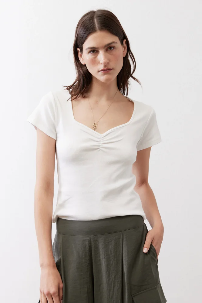 Dipped Square Neck Top