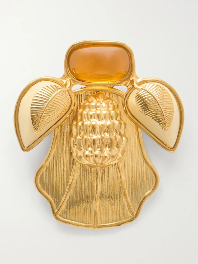 Bee gold-plated brooch