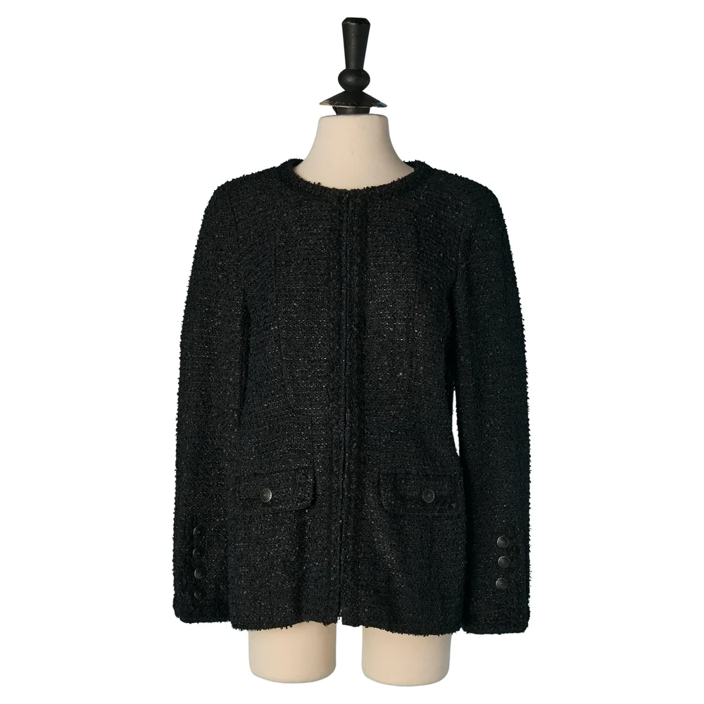 Black Tweed Jacket Chanel 2002