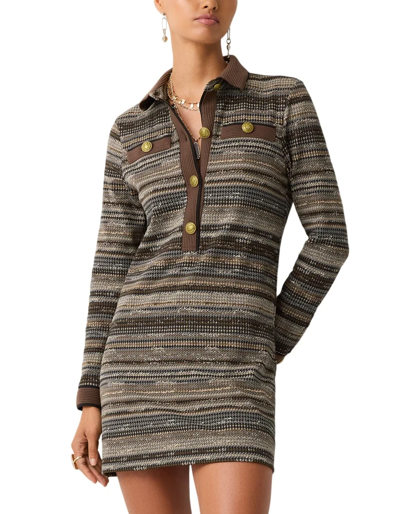 Maria Houndstooth Collared Dress