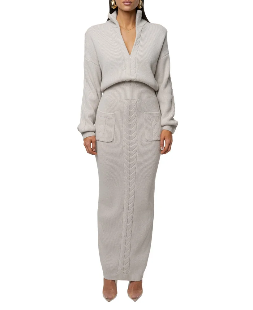 Stone Cozy Intentions Ribbed Dress