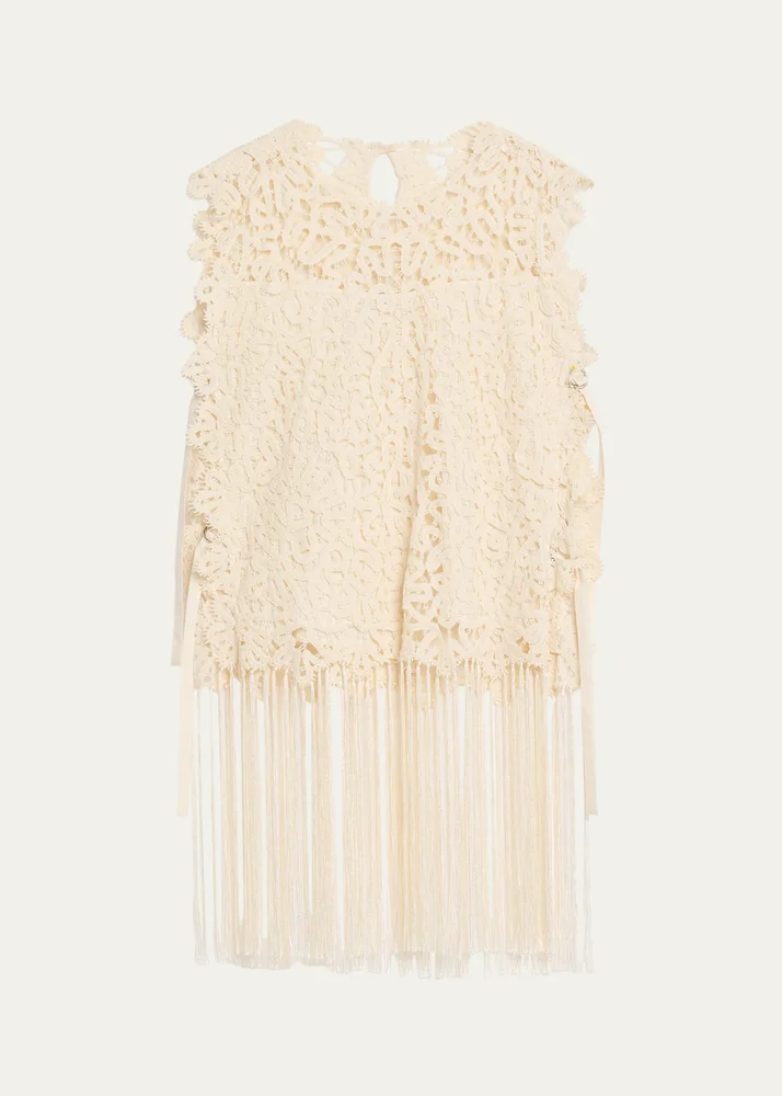Alina Embroidered Fringe Top