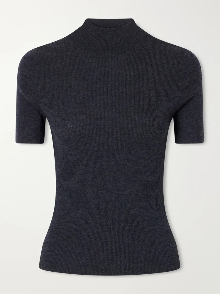 Leenda ribbed merino wool turtleneck sweater
