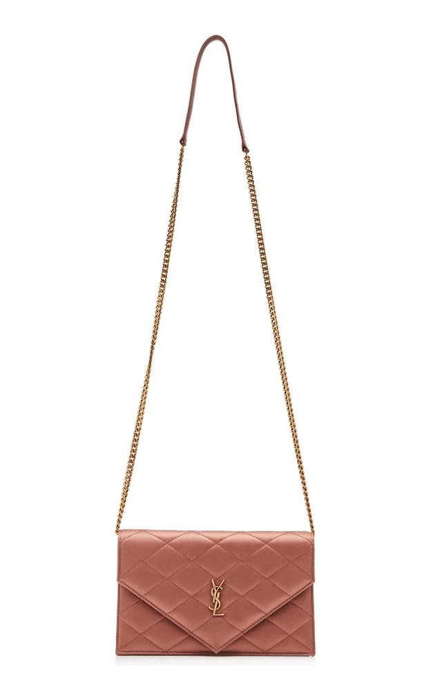 Chain Satin Matelasse Wallet