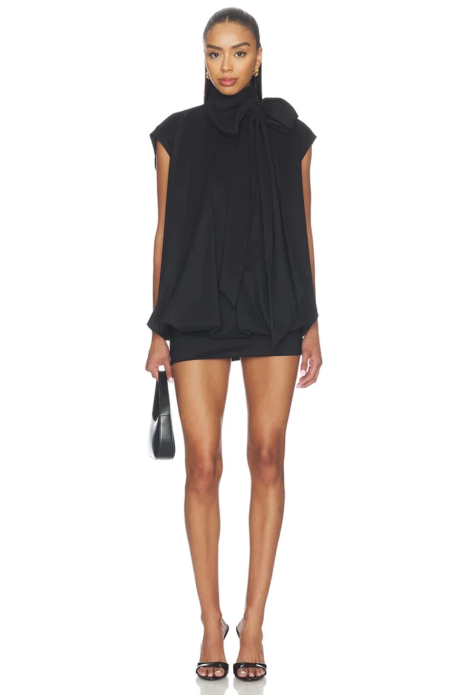 Tie-neck Cocoon Mini Dress