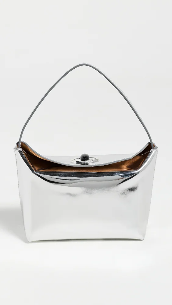 Turnlock Metallic Mini Shoulder Bag
