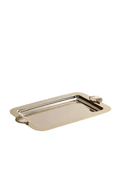 Cap Ferrat Shell Design Serving Tray in Polished Nickel
