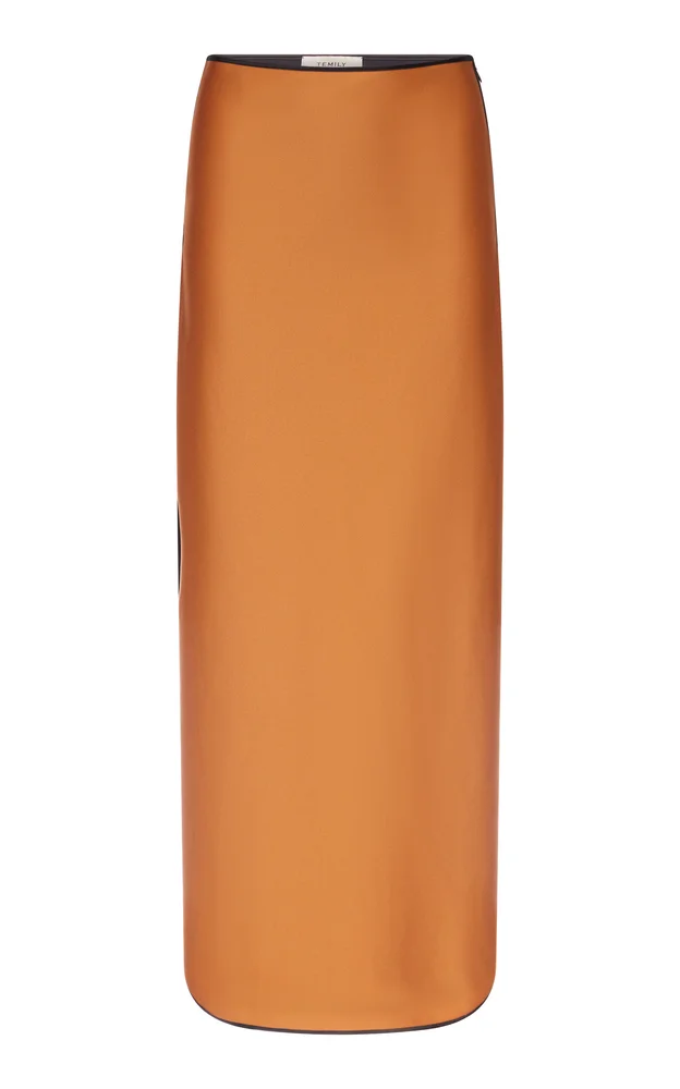 Exclusive Summer Bones Sheath Stretch-Satin Maxi Skirt