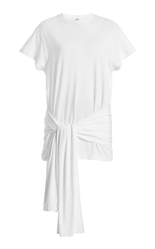 Tie-Detailed Tencel Jersey T-Shirt