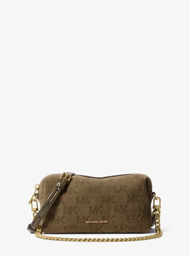 Bryant Small Logo Embossed Suede Convertible Crossbody Bag