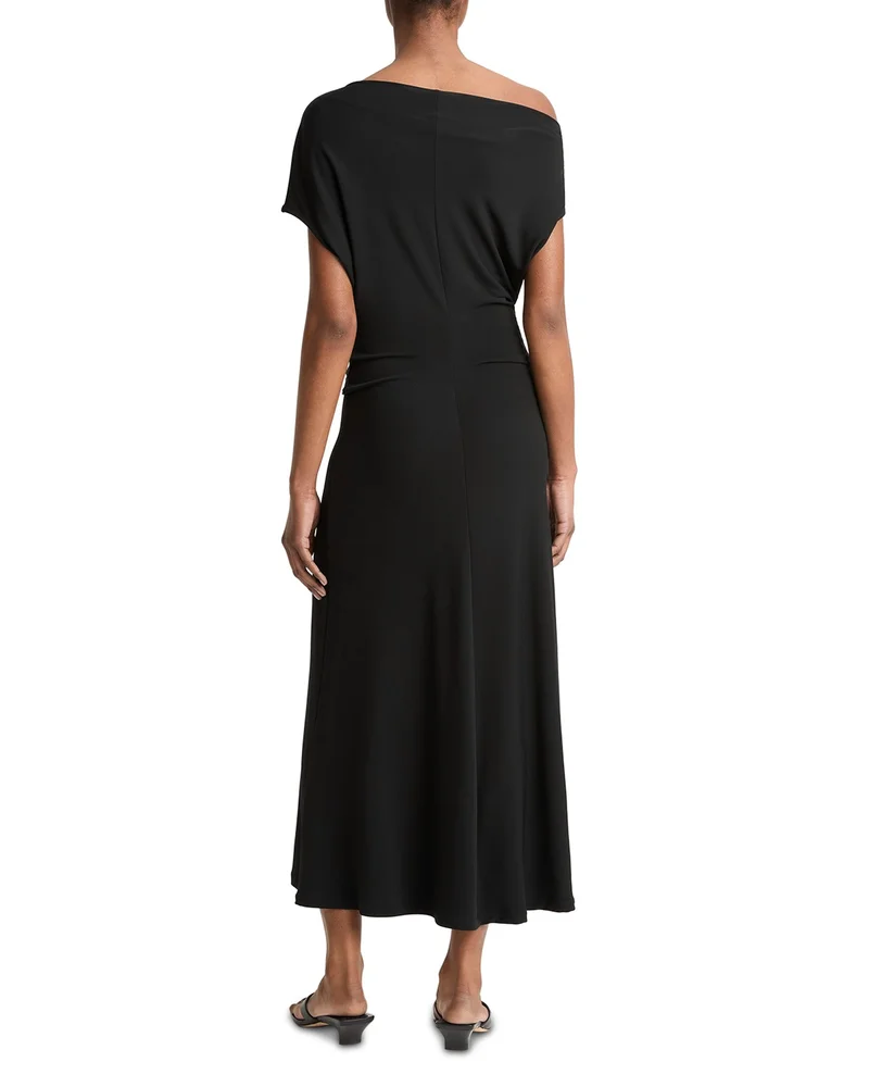 Matte Jersey Off-the-Shoulder Midi Dress