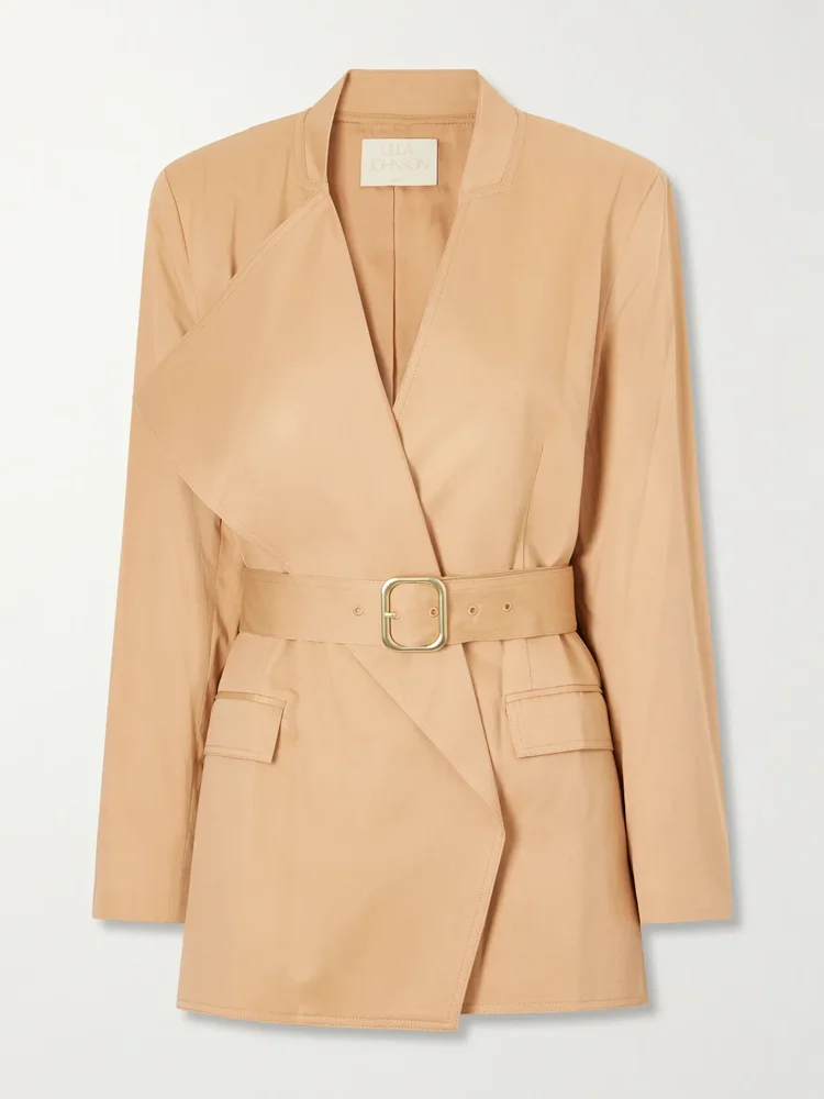 Zehra belted cotton blazer