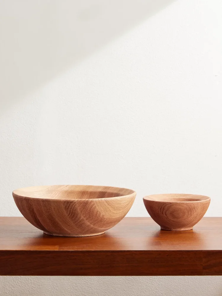 Istria Set of Two Oak Snack Bowls