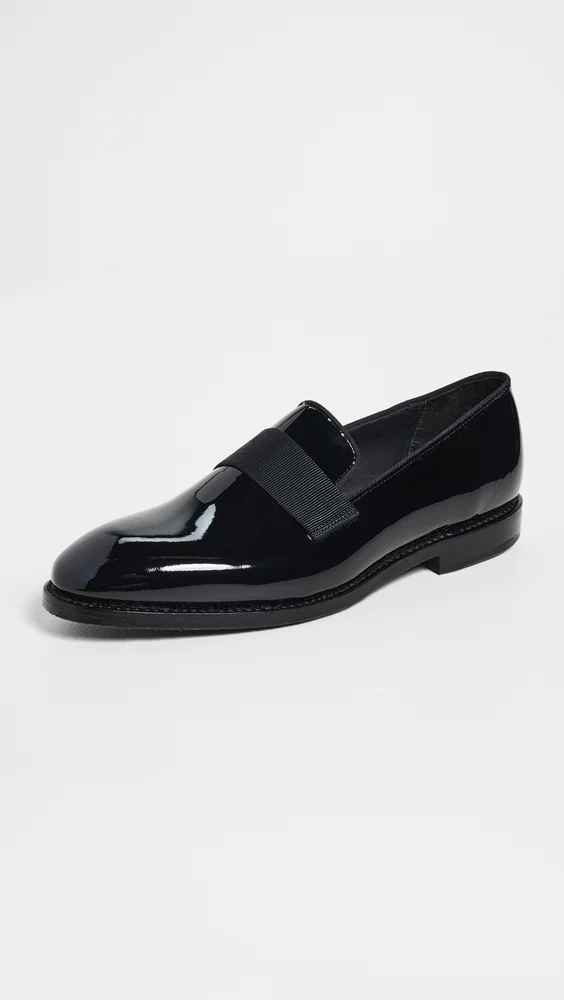 James Patent Leather Slip On Tuxedo Shoes (Black 001)