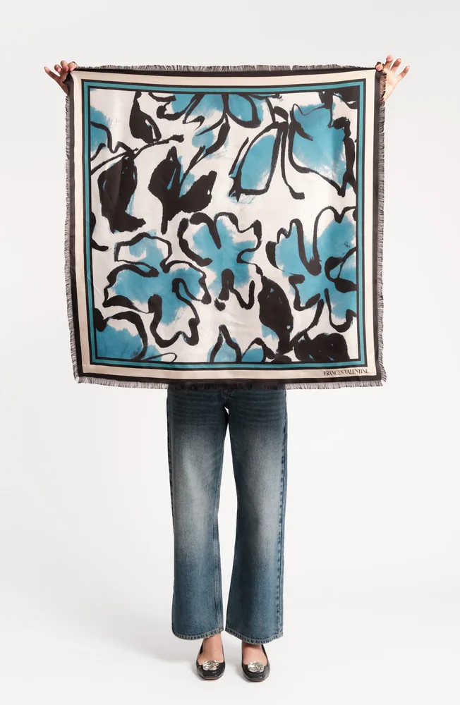 Abstract Meadow Silk Square Scarf