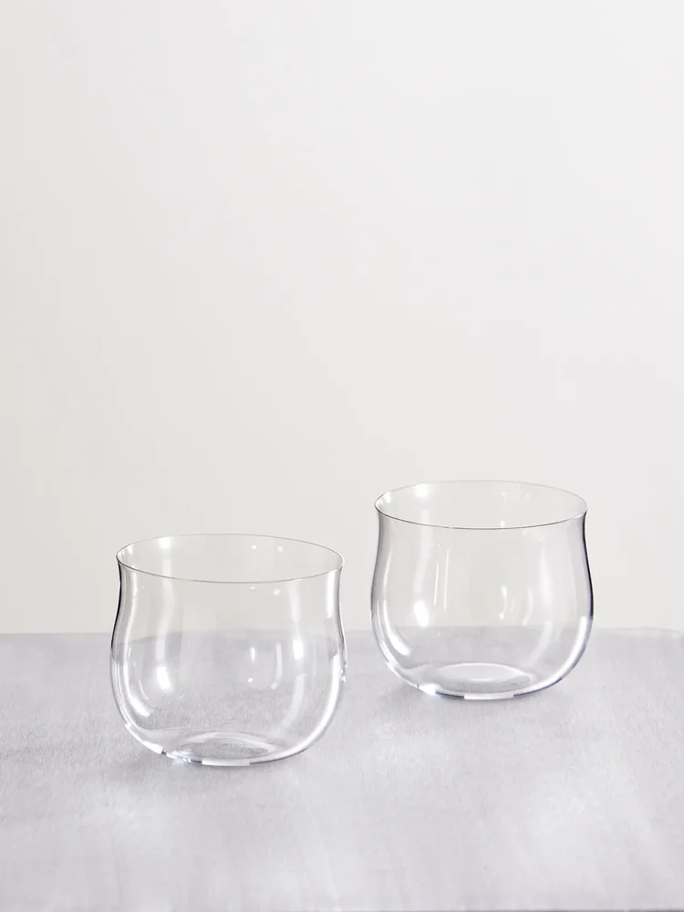 Set of two crystal glass tumblers