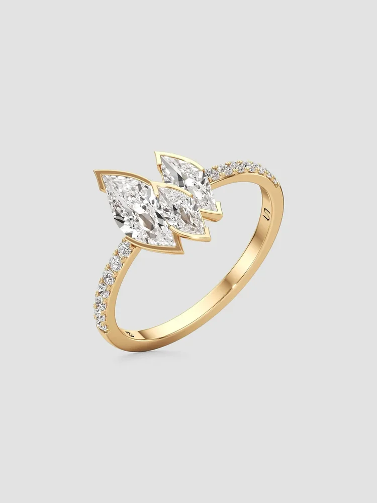Flame 18K Yellow Gold & 1.42 TCW Lab-Grown Diamond Ring