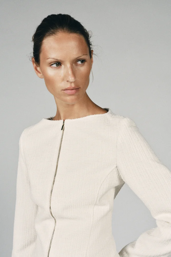Structured Boat Neck Blazer