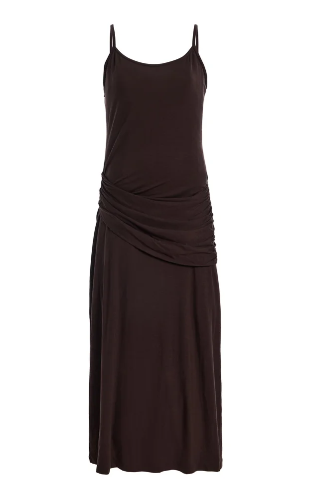 Draped Jersey Midi Dress