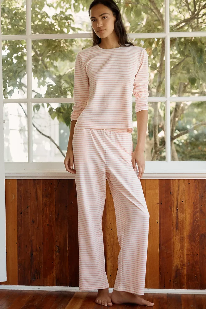 Soft Cotton Blend Knit Pajama Set