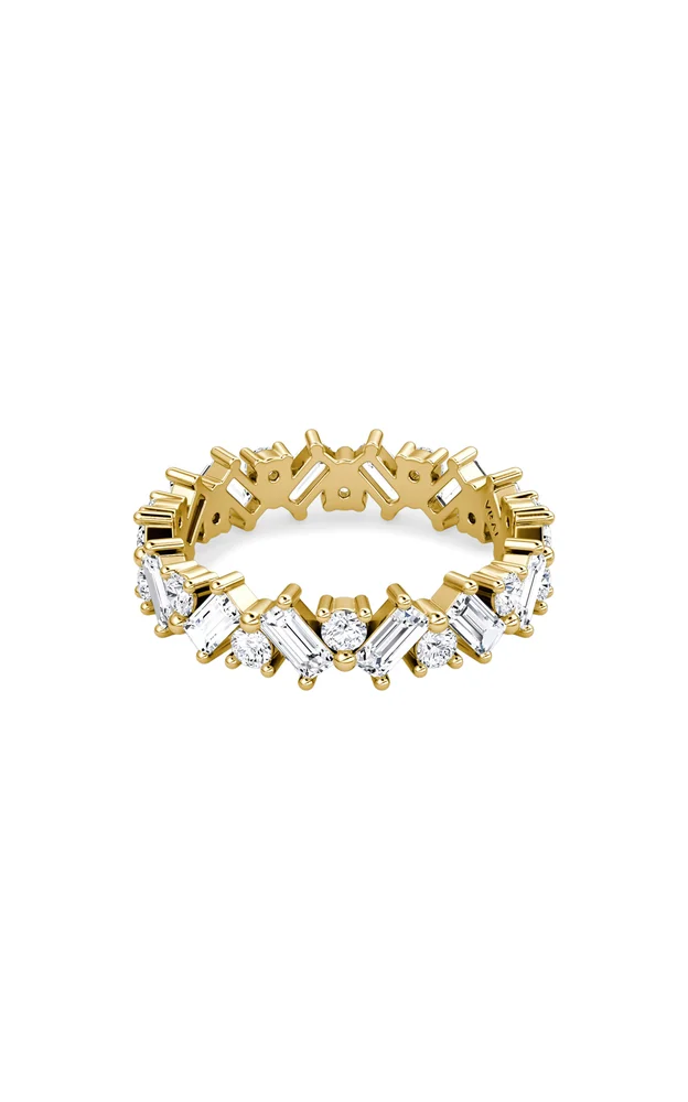 18K Yellow Gold Lab-Grown Diamond Mixed Shape Eternity Band