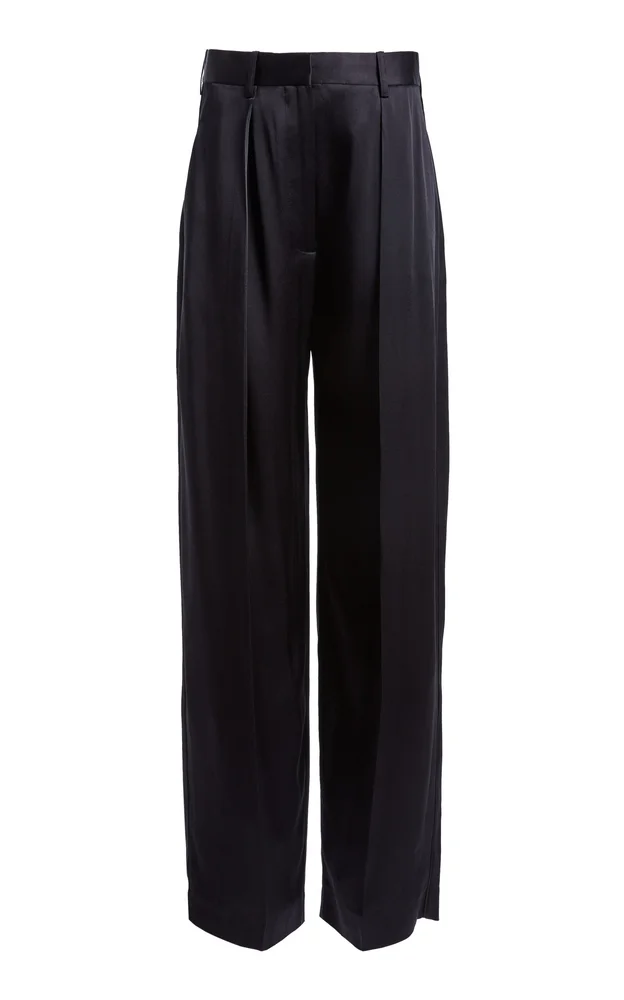 Cecilia Silk Pleated Trouser