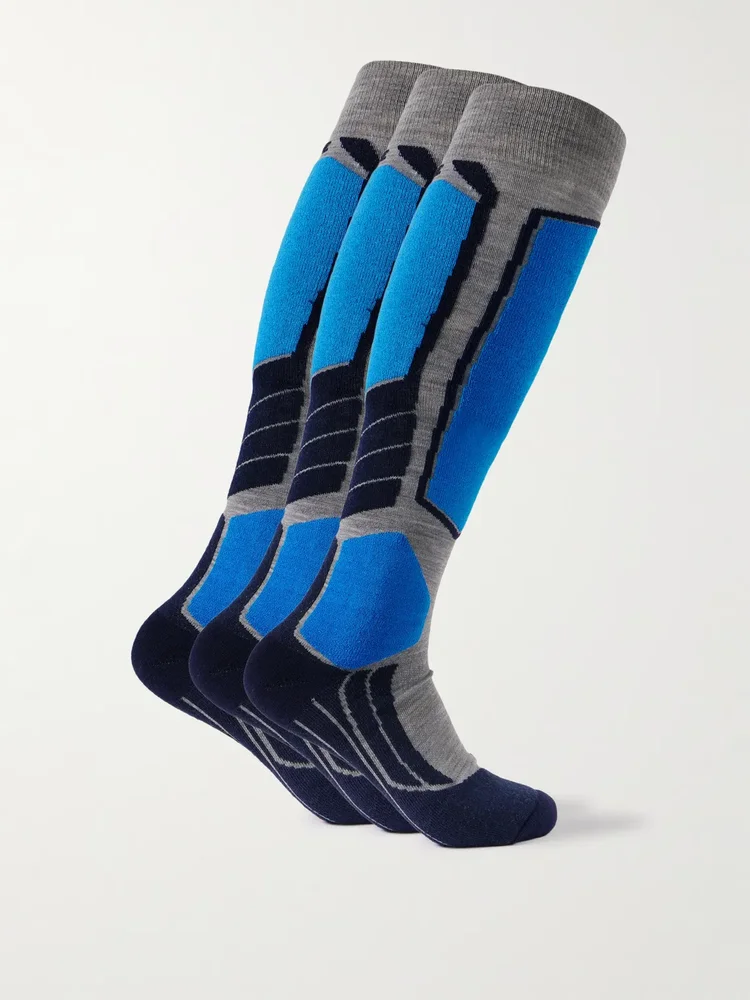 SK2 Intermediate Three-Pack Jacquard-Knit Ski Socks