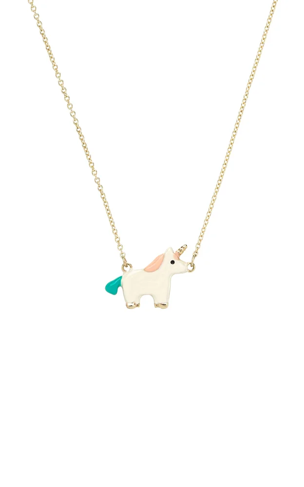 Unicornio 9K Yellow Gold Enamel Necklace