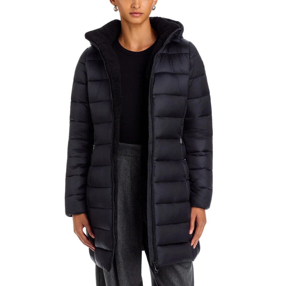 Clelia Faux Fur Trim Hooded Puffer Coat