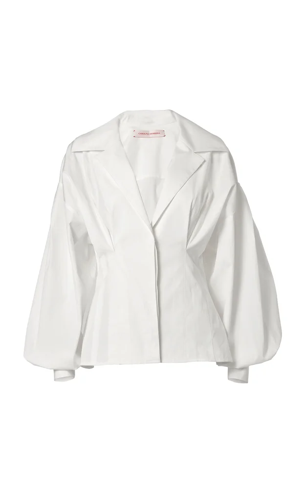 Fitted-Waist Stretch-Cotton Shirt