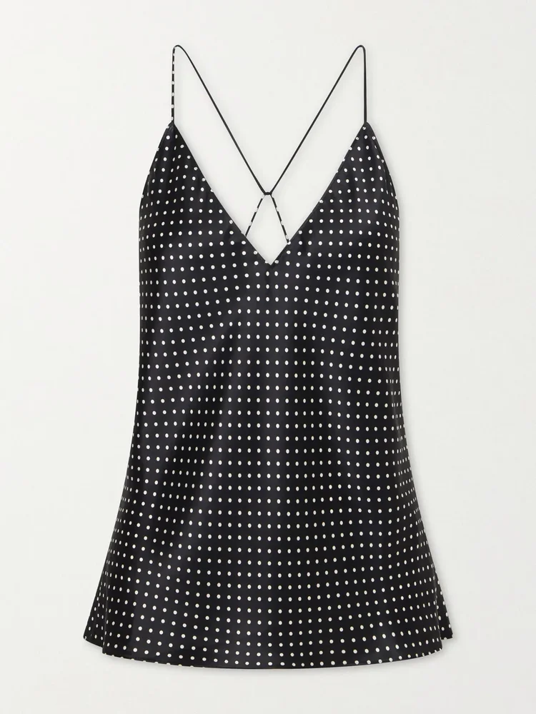 Emile polka-dot silk-satin cami