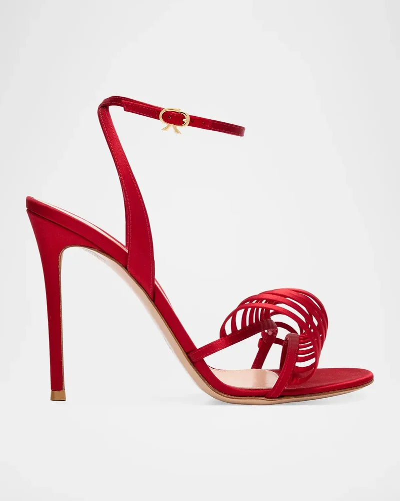 105mm Satin Ankle-Strap Sandals