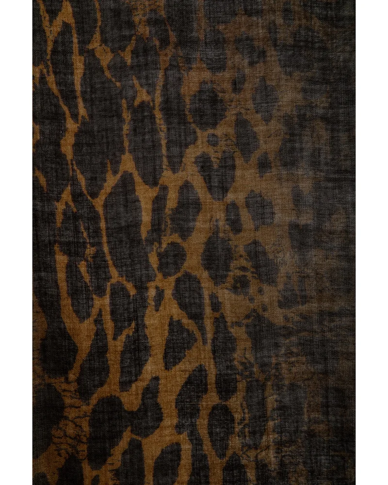 Judy Leopard Print Wool Scarf