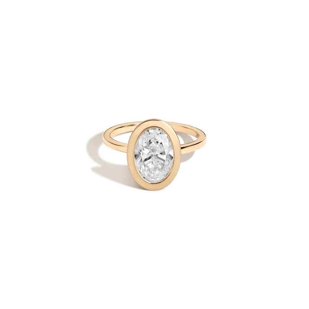 3ct Oval Lab Grown Diamond Bezel Ring