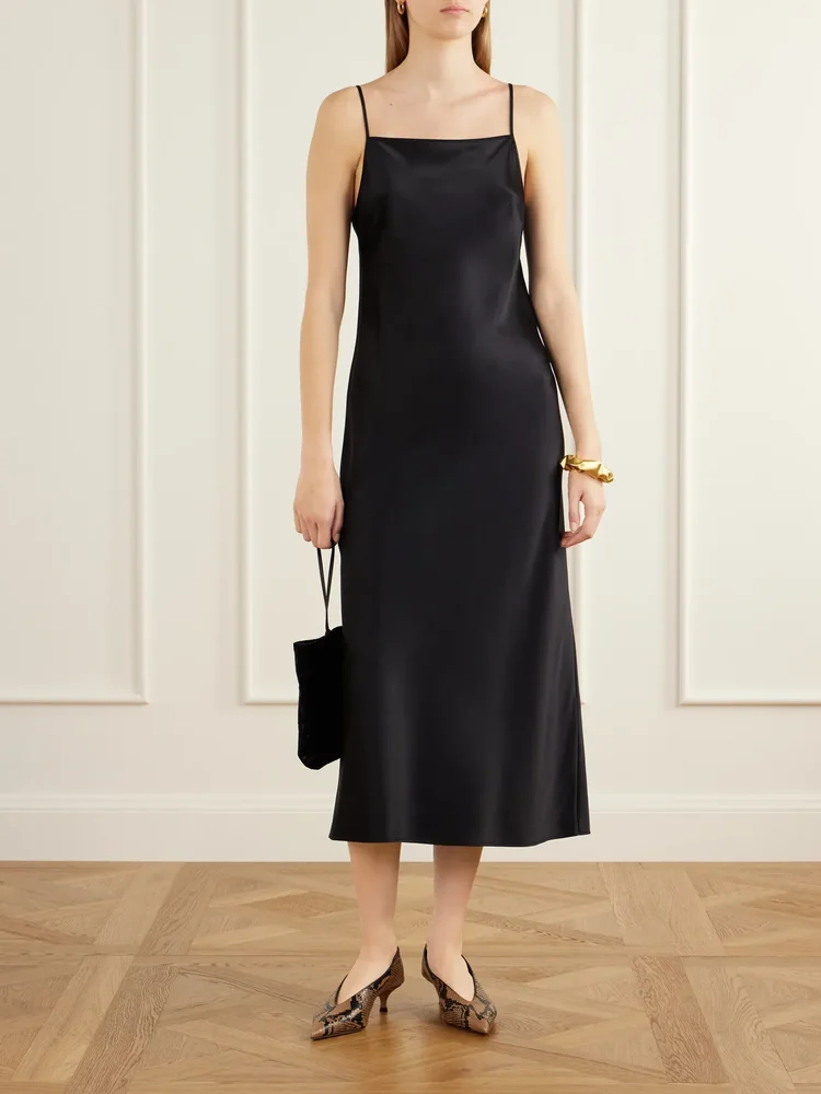 Cloe silk-satin midi dress