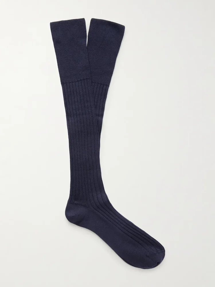 Ribbed Wool and Cashmere-Blend Socks