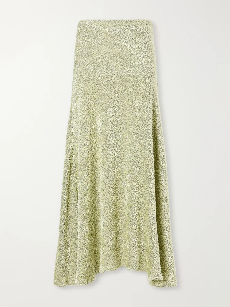 Ingrid Lurex chenille midi skirt