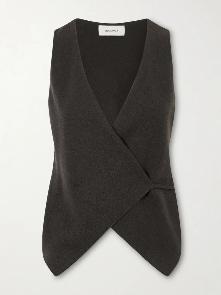 Nayi cashmere knit wrap top