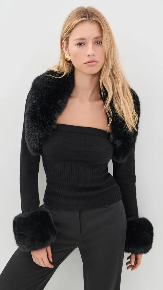 Clarissa Cashmere Faux Fur Bolero Set